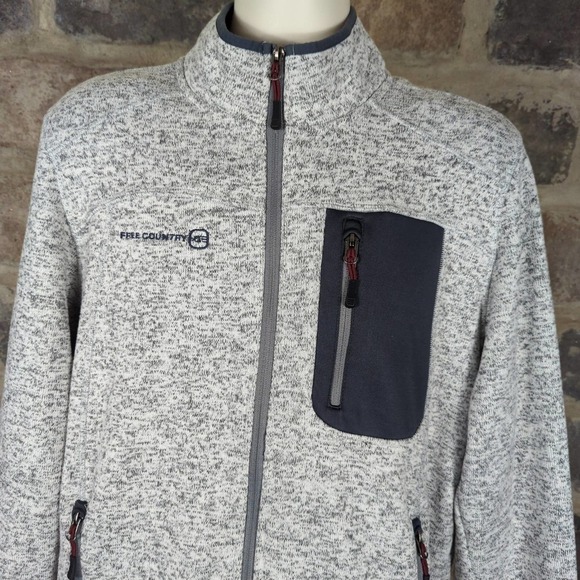 Free Country Men's Sweater Fleece Utility Jacket Large - Picture 2 of 11